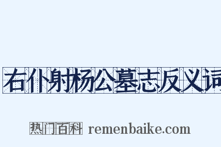 右仆射杨公墓志反义词是什么意思的图片